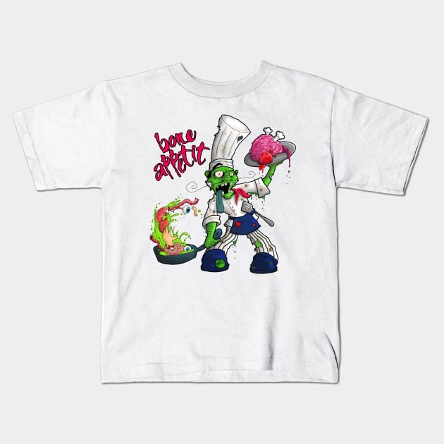 Bone appetit Kids T-Shirt by Sinister Motives Designs